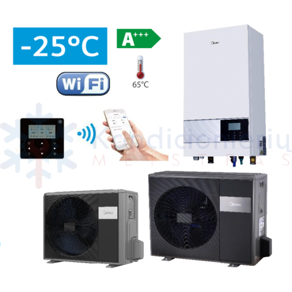 MHA-V10W/D2N8-B22 HB-A100/CGN8-B22 Midea M-Thermal Arctic Split 10.0/10.0 kW oras-vanduo šilumos siurblys