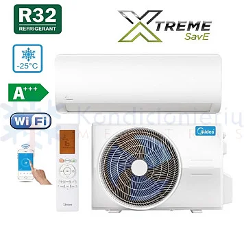 MSAGBU-09HRFN8-QRD1GW(GA) - MOX230-09HFN8-QRD6GW Midea Xtreme Save 2.60/2.93 kW šilumos siurblys