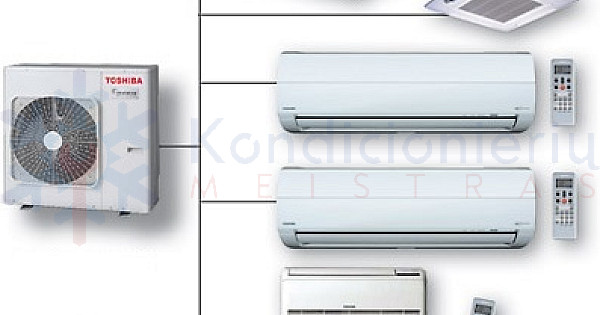 TOSHIBA gamintojo MULTI SPLIT sistemos oro kondicionieriai.