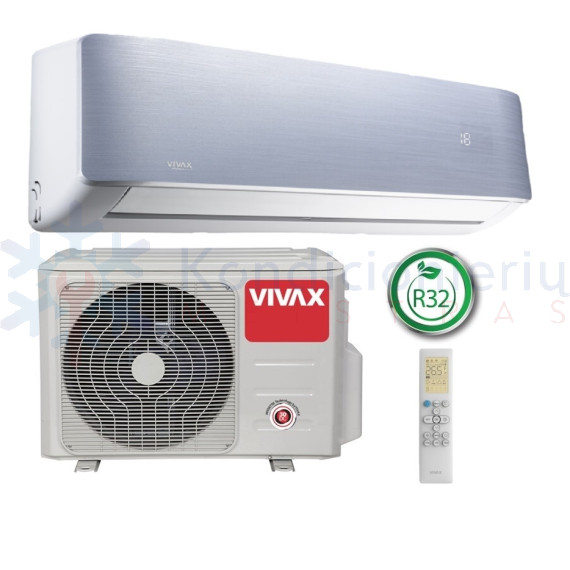 ACP-12CH35AERI Silver VIVAX 3.5/3.8 kW oro kondicionierius - šilumos siurblys