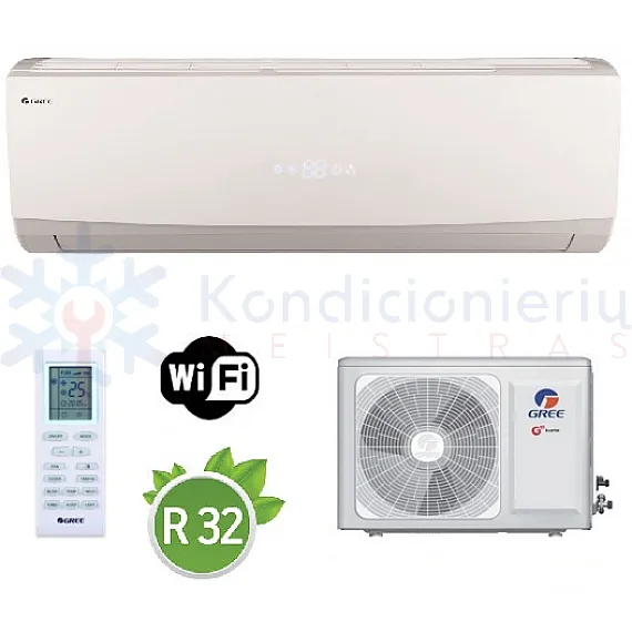 GWH09QCXB-K6DNC2F/ I GWH09AFCK6DNA2F/ O Gree Lomo Nordic 2.7/2.8 kW šilumos siurblys