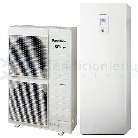 WH-ADC0916H9E8 / WH-UD09HE8 Panasonic 9.0 kW oras-vanduo šilumos siurblys su integruota vandens talpa 3 f