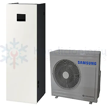 Samsung EHS Mono R32 ClimateHub AI Home 200 l 12 kW trifazis oras-vanduo šilumos siurblys AE120RXYDGG/EU + AE200DNWMPK/EU