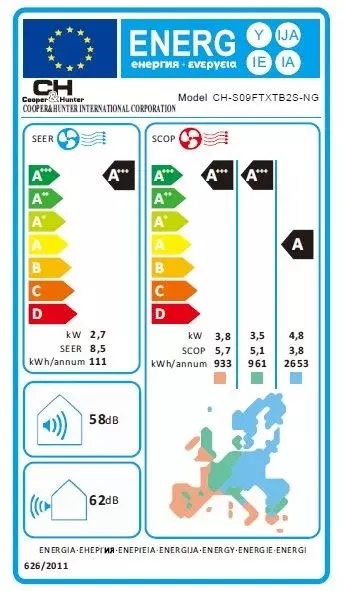 CH-S09FTXTB2S-NG ICY 3 Cooper and Hunter 2.6/3.0 kW šilumos siurblys