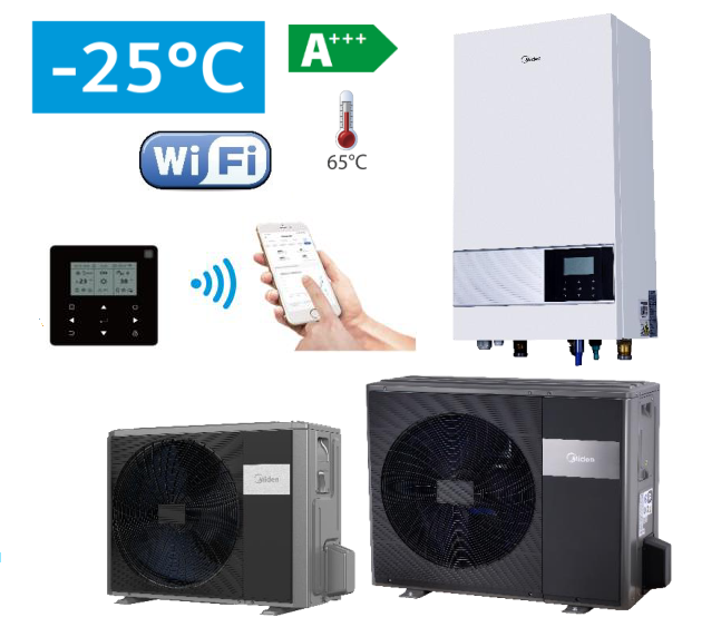 MHA-V14W/D2RN8-B2 HB-A160/CDS90GN8-B2 Midea M-Thermal Arctic Split 14.5/13.5 kW oras-vanduo šilumos siurblys